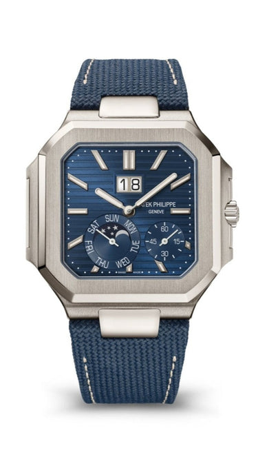 Patek Philippe Cubitus Platinum Case Sunburst Blue Dial 5822P - 001 - WatchesOff5th